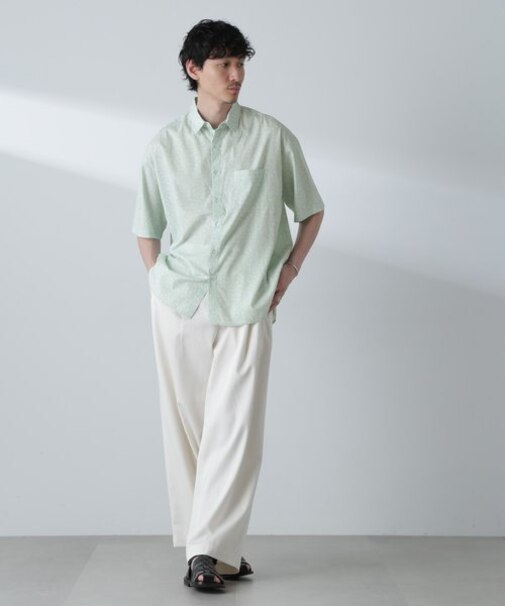 小花柄レギュラーシャツ 半袖