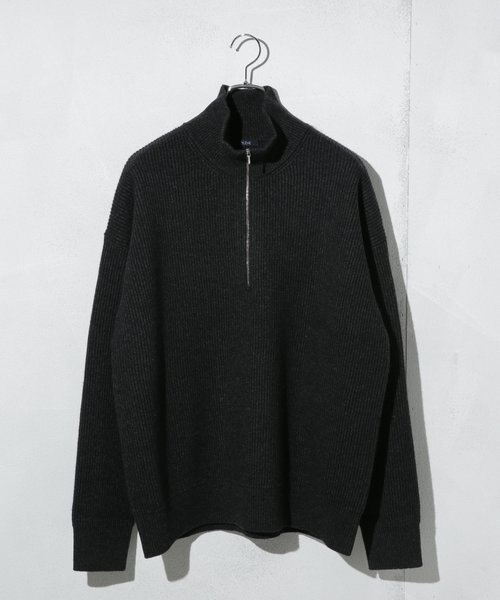YLEVE／LAMBS WOOL KN HALF ZIP P／O｜ナノ・ユニバースの通販｜&mall