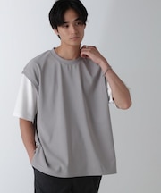 フェイクレイヤードリラックスTシャツ 半袖