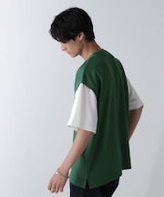 フェイクレイヤードリラックスTシャツ 半袖