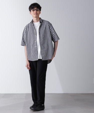 リラックスギンガムシャツ 半袖