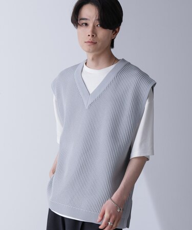 ルーズシルエット ニットベスト