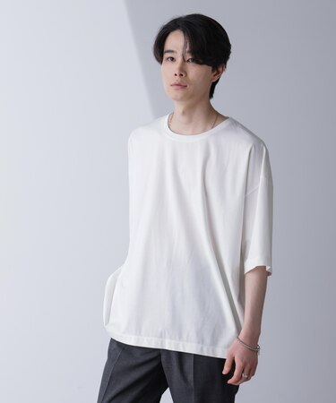 ルーズネックビッグTシャツ 半袖