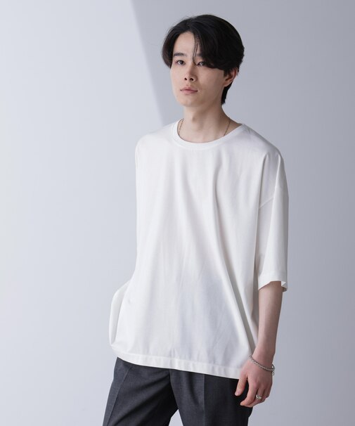 ルーズネックビッグTシャツ 半袖