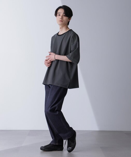 ビッグシルエットボーダーTシャツ 半袖
