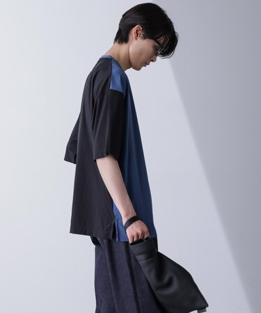 袖切り替えビッグTシャツ 半袖