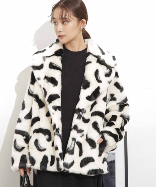 jakke／RITA COAT PAINTBRUSH PRINT