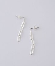 Nina&Jules Paris／Thin Recatangle Chain Earrings
