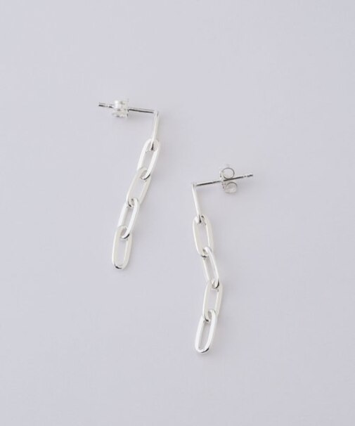 Nina&Jules Paris／Thin Recatangle Chain Earrings