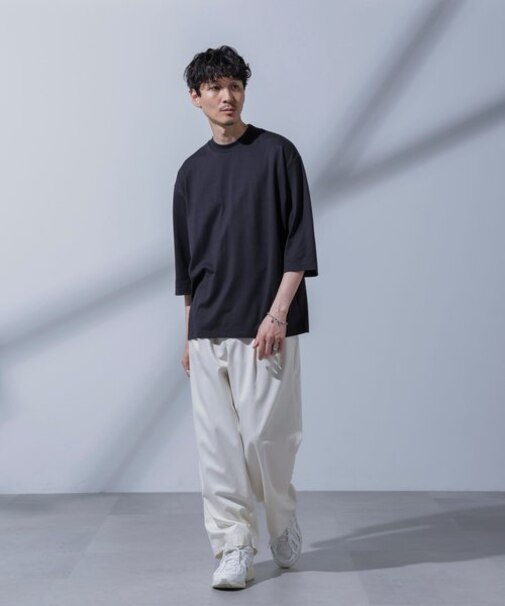 Anti Soaked(R) 汗染み防止 クルーネックワイドTシャツ七分袖