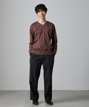 アンチスメルVネックTシャツ 長袖