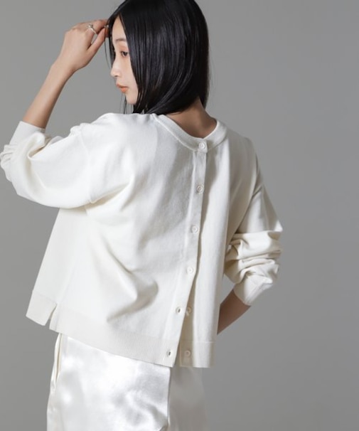 二重臼前後2wayクルーネック&カーディガンニット