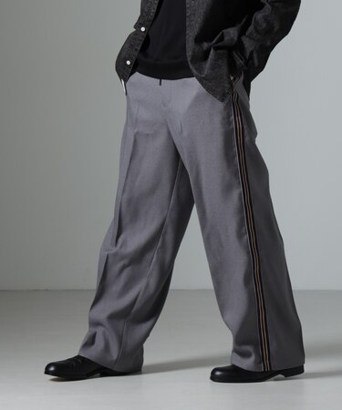 テックツイルサイドストライプイージーパンツ