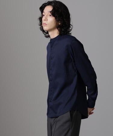 スタンダードバンドカラーシャツ／長袖