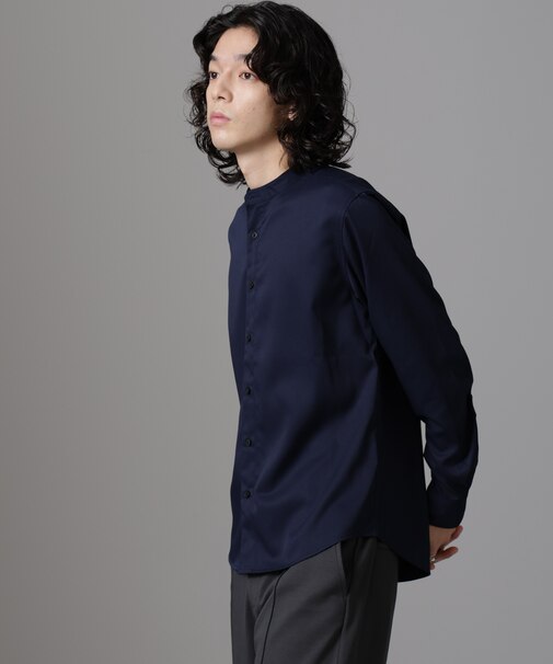 スタンダードバンドカラーシャツ／長袖