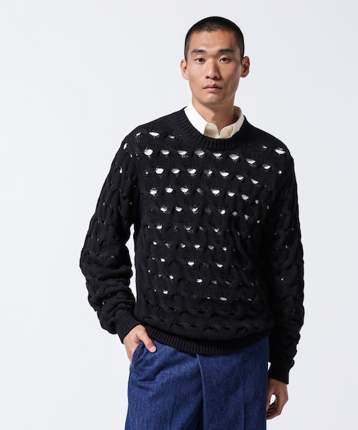 「ASSEMBLANC」リリーヤーンアイレットケーブルプルオーバー