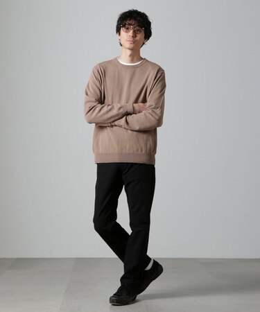 SOLOTEX(R)14Gゲージコットンクルーネックニット(手洗い可能)