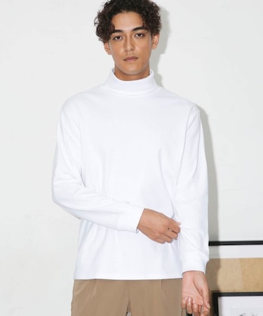 Anti Soaked(R) 汗染み防止 スムースタートルネックTシャツ 長袖