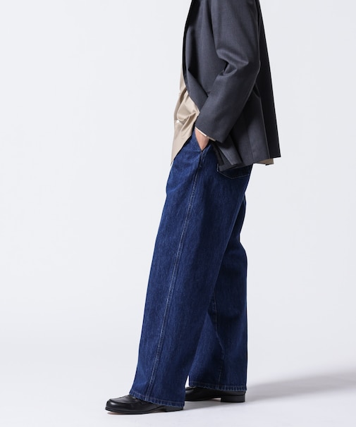 「ASSEMBLANC」ラップディティールデニムトラウザー