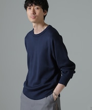 タスマニアミックス ミラノリブリラックスクルーネックニット