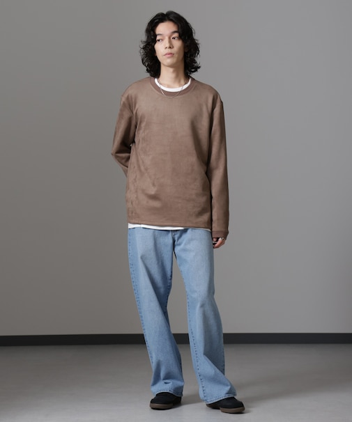 フェイクスエードプルオーバー 長袖