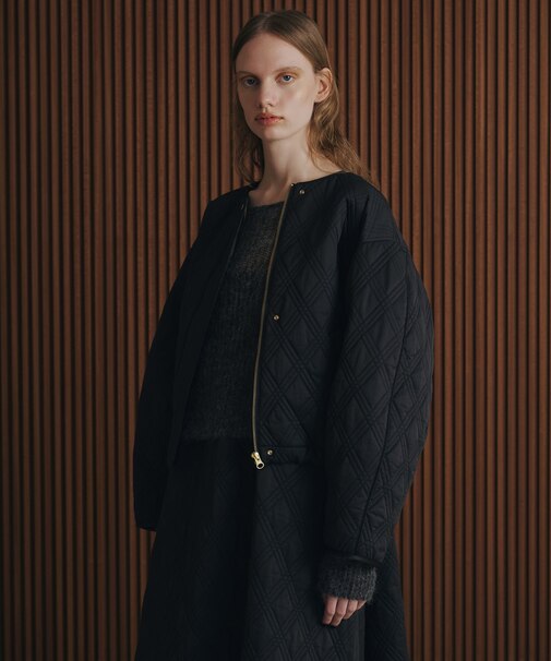 撥水キルティングドロストブルゾン