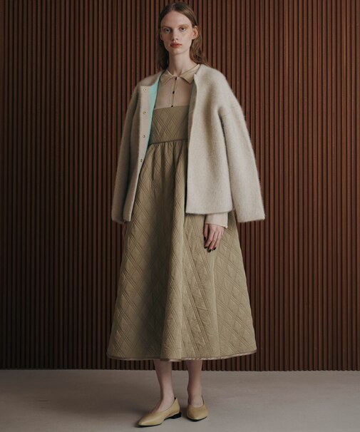 撥水キルティングキャミワンピース