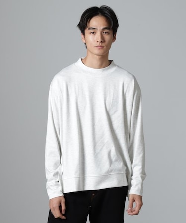 WEB限定／ストレッチテレコモックネックプルオーバー 長袖