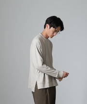 WEB限定／ストレッチテレコモックネックプルオーバー 長袖
