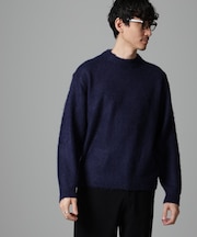 モヘヤブレンド起毛クルーネックニット