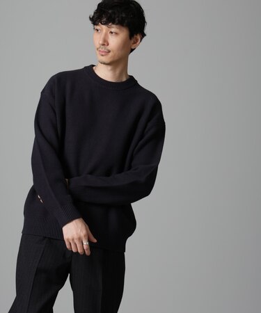 コットンバルキーカノコクルーネックニット
