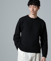 PBTストレッチクルーネックニット