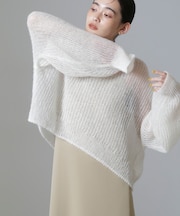 モヘヤ混ボリュームスリーブシアーニット