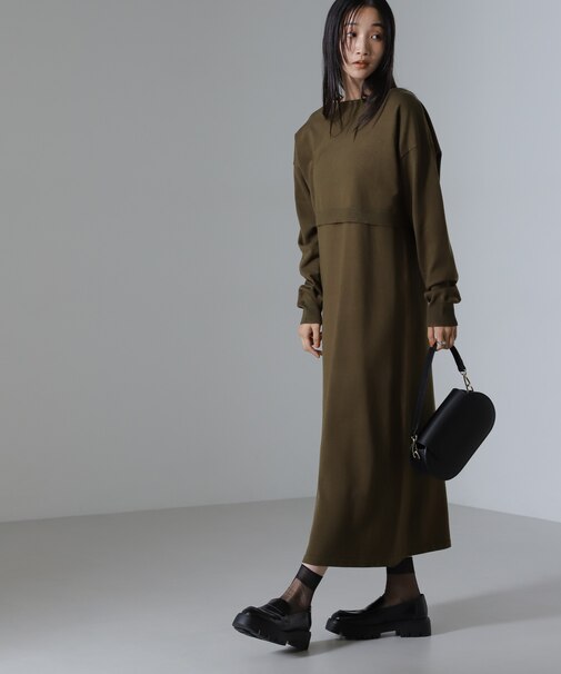クロップドニットセットワンピース 24AW