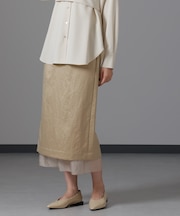 レザーライクサテンスカート