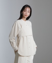 ショートキャミ付シャツ