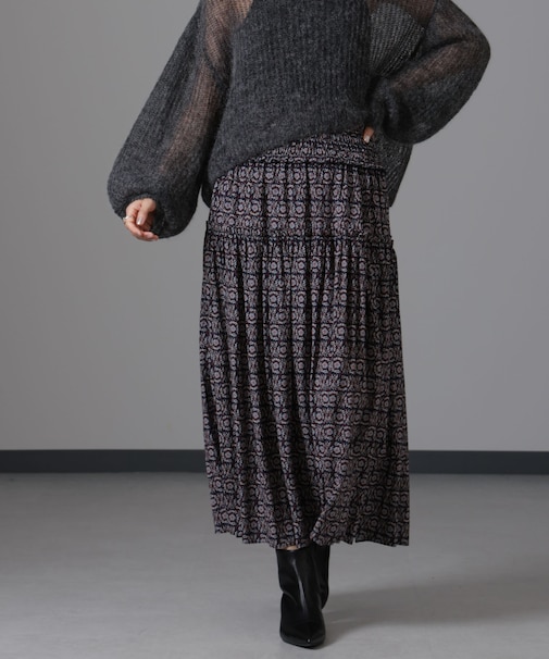 サークルフワラープリントスカート