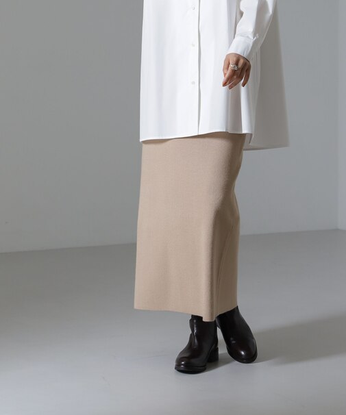 モチッと毛玉抑制リブニットスカート（セットアップ可）