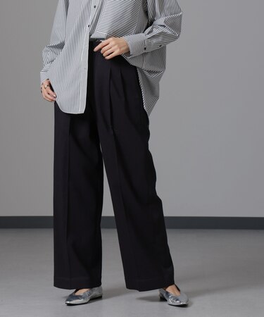 ツイードセミワイドタックパンツ(セットアップ可)