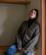 ロングシャギーニットカーディガン