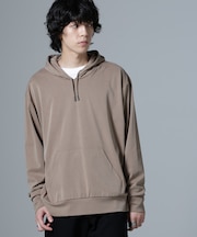 ヌバックライクスムースプルオーバーパーカー