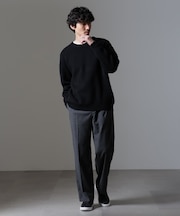 AQUA ウールカシミヤクルーネックプルオーバー