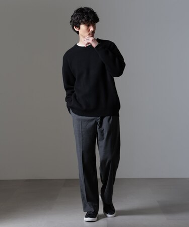 AQUA ウールカシミヤクルーネックプルオーバー