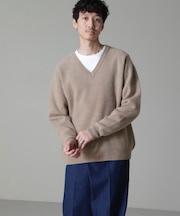 AQUA ウールカシミヤVネックプルオーバー