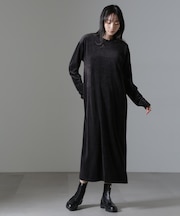 ベロアカットマキシワンピース