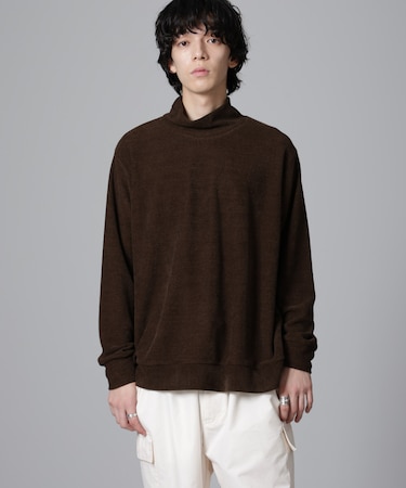 モールライクハイネックプルオーバー 長袖