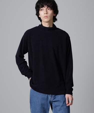 モールライクハイネックプルオーバー 長袖