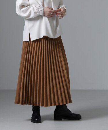 フェイクスエードプリーツスカート