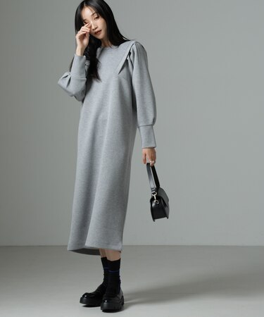 ダンボールボリュームスリーブカットワンピース