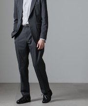 「N TROUSERS BASIC」CATINA(R)メランジ二重織ツイルストレッチパンツ(セットアップ可)